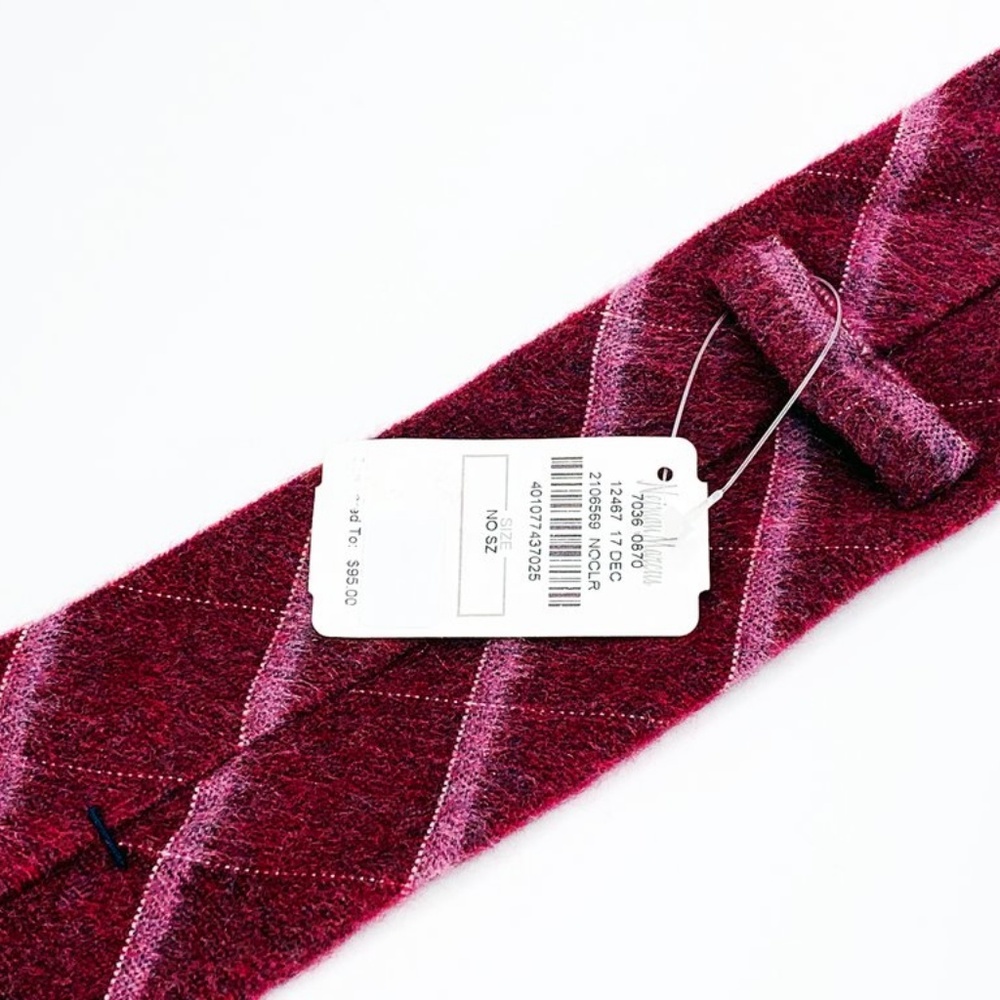 Michael Kors Tie 100% Silk Red Striped - Picture 3 of 6